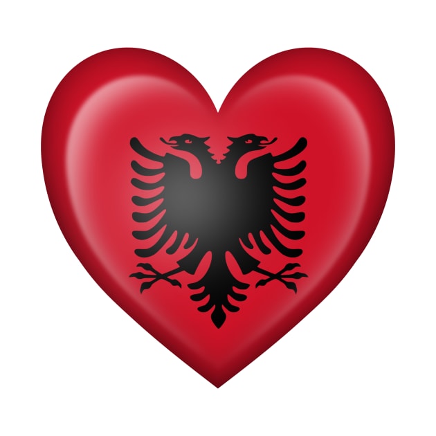 Albanian Heart Flag by jeffbartels