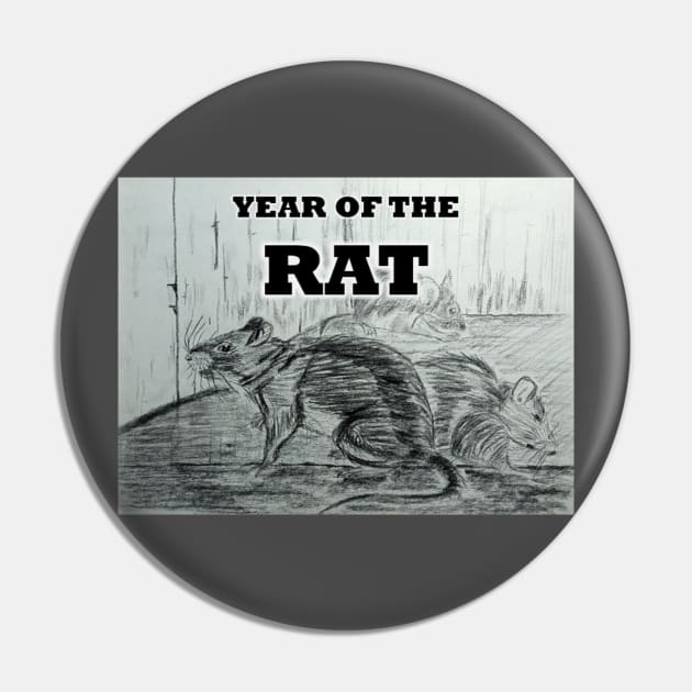 Year of the Rat Pin by Matt Starr Fine Art