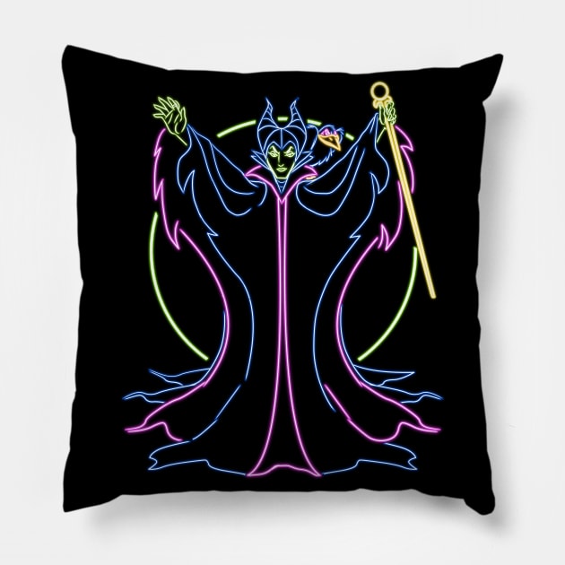 Maleficent neon Pillow by AlanSchell76