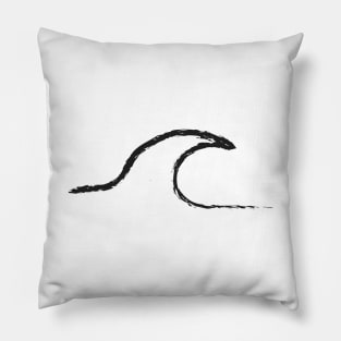 Minimal wave design charcoal Pillow