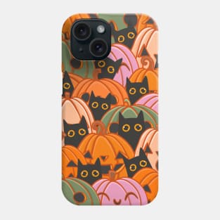 Peek a Boo Cats in the Pumpkins Phone Case