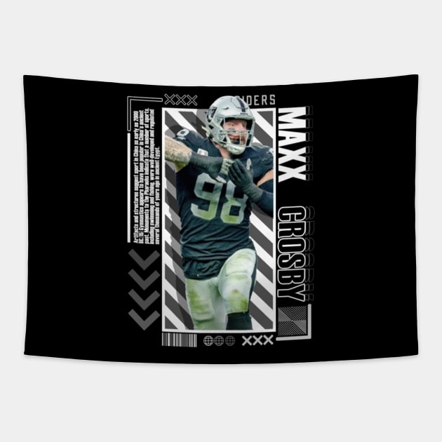 Maxx Crosby Paper Poster Version 10 Tapestry by art.Hamdan