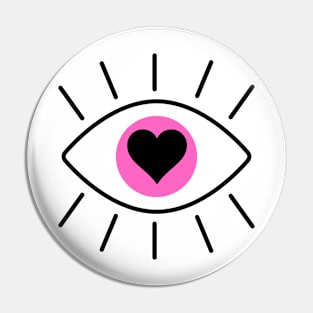 An eye with a heart. Pin