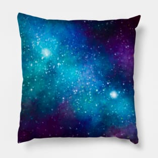 Cyan Galaxy Pillow