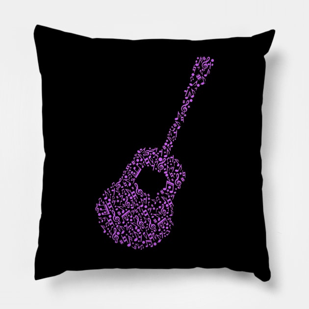 music notes guitar Pillow by Itsme Dyna