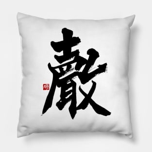 Voice 聲 Japanese Calligraphy Kanji Character Pillow