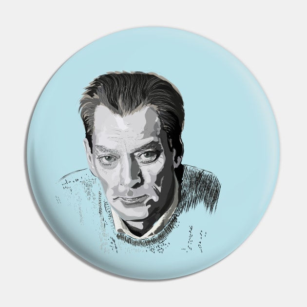 Portrait of Paul Auster Pin by Slownessi