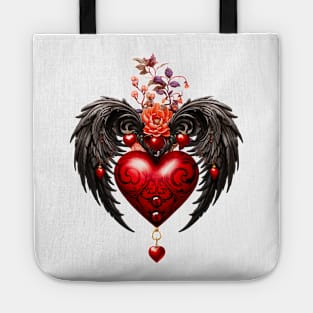 Wonderful heart with black wings Tote