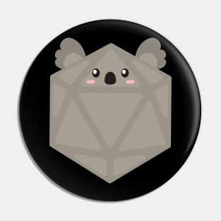 Polyhedral 20 Sided Dice Koala - Tabletop RPG and Animal Lovers Mashup Pin