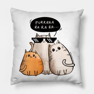 Thug Life - Purra Ra Ra Ra - Cool Gangster Cats Pillow