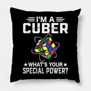 I'm A Cuber What's Your Superpower? Cube Puzzle Gamer Pillow