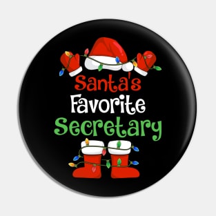 Santa's Favorite Secretary Funny Christmas Pajamas Pin