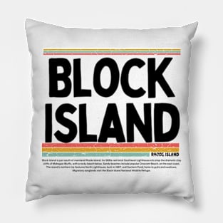 Block Island, Rhode Island gift  art 90s style retro vintage 80s Pillow