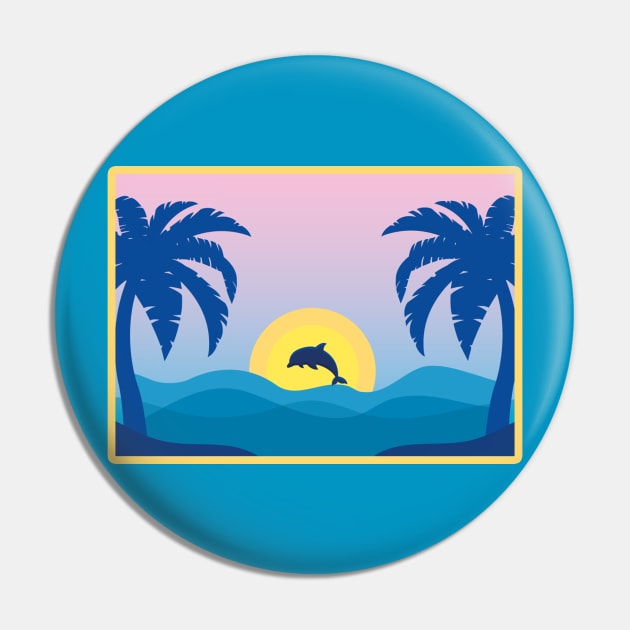 Dolphin at the Beach During Sunset Pin by AmandaPandaBrand