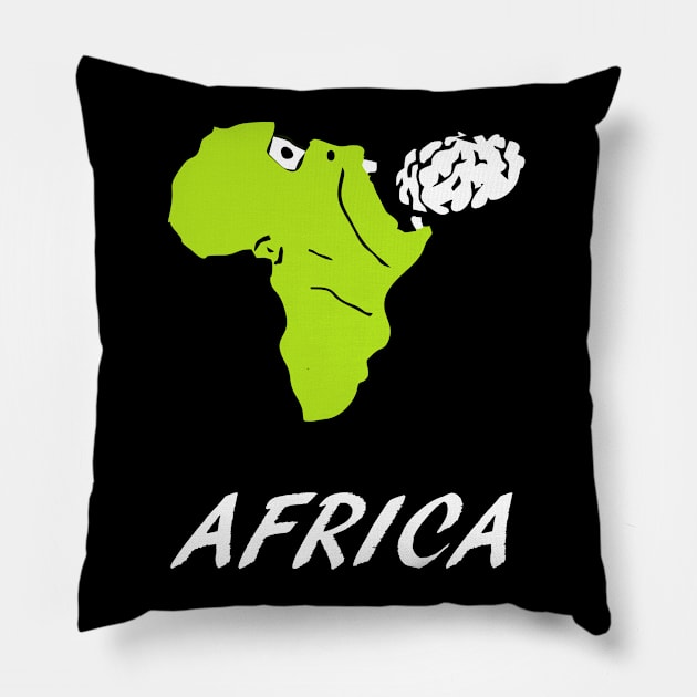 A funny map of Africa 5 Pillow by percivalrussell