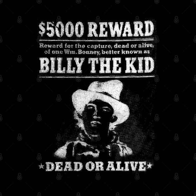 Billy The Kid - most wanted - Newspaper style by Buff Geeks Art