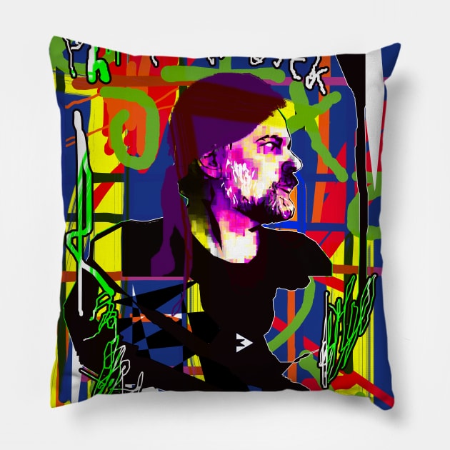 Philip K. Dick IX Pillow by Exile Kings 