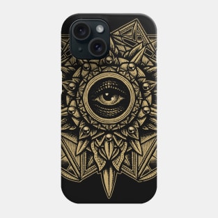 Sacred Geometry Seraphim Star Mandala Sepia Phone Case