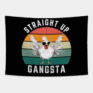 Straight Up Gangsta Funny Chicken Retro Vintage Tapestry