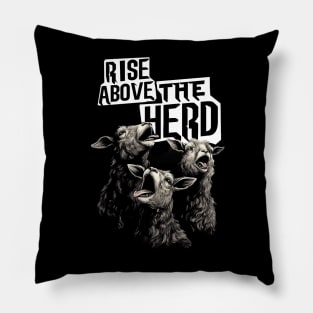 Rise Above The Herd Funny Animal Design Pillow