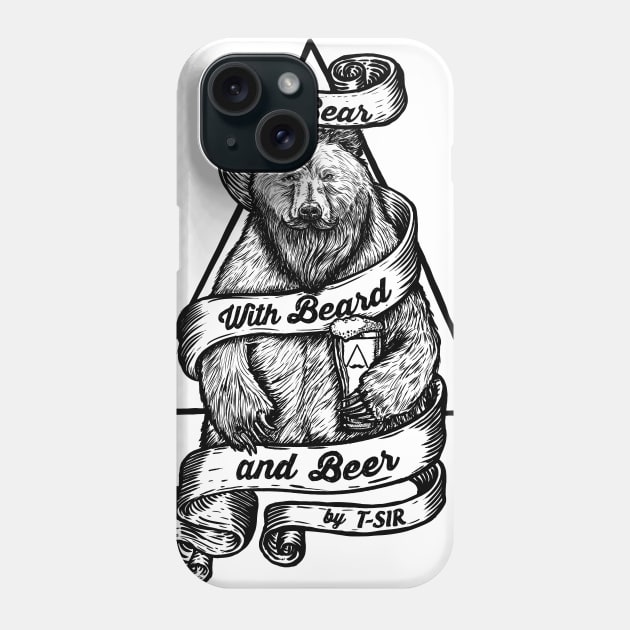 The Bear with Beard and Beer Phone Case by OscarPostigo