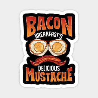 Funny Bacon Breakfast's Delicious Mustache Bacon Egg Gift Magnet