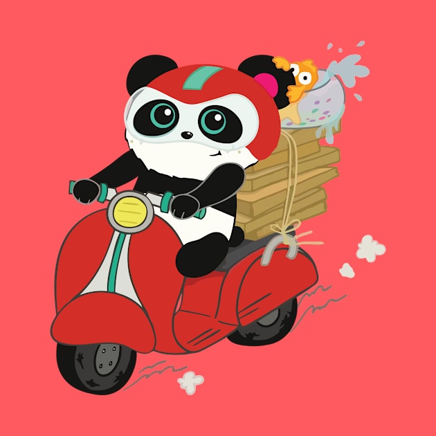 Panda motorcycle by RedLineStore