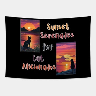 Sunset Serenades for Cat Aficionados Tapestry