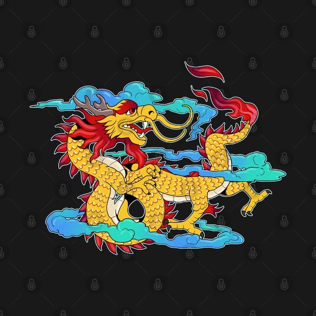 Cloud Chinese Dragon Gift Print Martial Arts Asian Culture  Print by Linco