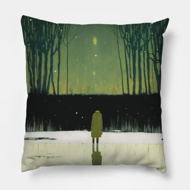 Eerie Woods Pillow by Walter WhatsHisFace