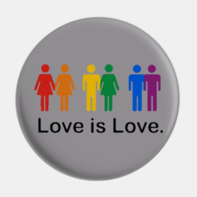 Love is Love. LGBTQ PRIDE Pin by LGBTQ