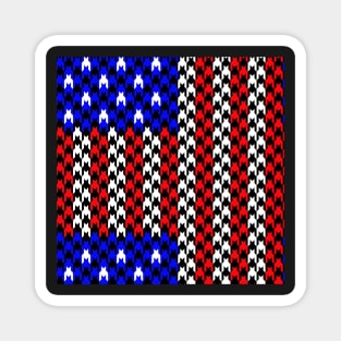 US flag houndstooth Magnet