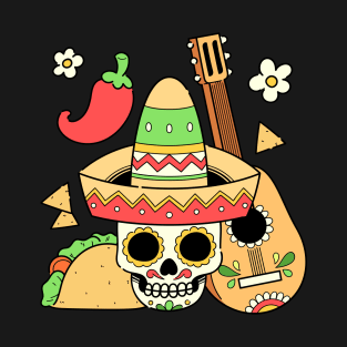 Cinco De Mayo Skull T-Shirt