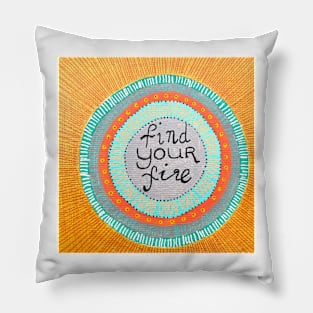 Find your Fire Yogi Mandala Pillow