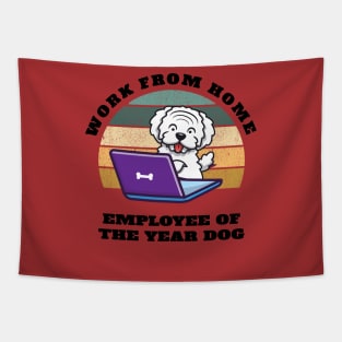 Work From Home Employee Of The Year Dog Tapestry