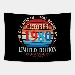 October 1980 One Of A Kind Life That Begins At 40 Years Old Limited Edition Happy Birthday To Me You Tapestry