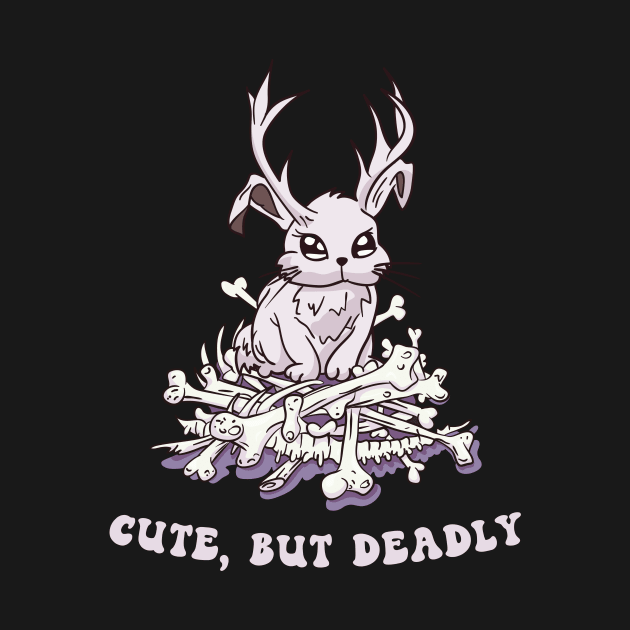 Cute but deadly Pastel Goth Jackalope Mythical Creature by secondskin