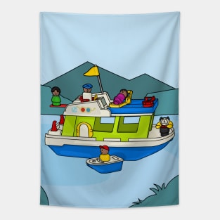 Little Play Family Houseboat Tapestry