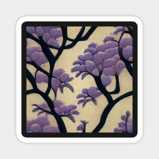 Purple Jacaranda Chiyogami Pattern Magnet