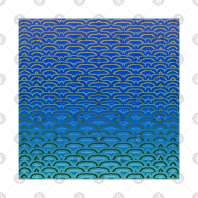 Abstract Geometrical Blue Waves Pattern by JoeStylistics