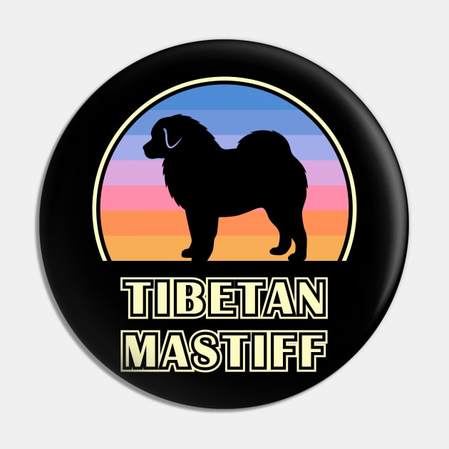 Tibetan Mastiff Vintage Sunset Dog Pin by millersye