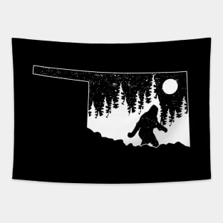 Bigfoot Oklahoma State Map Gifts Tapestry
