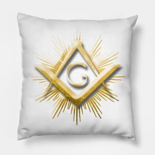 Freemasonry symbol - Square, compass ang G letter Pillow