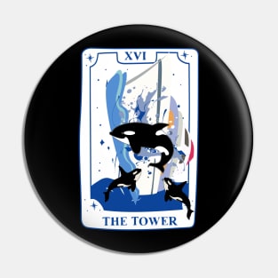 The Tower Orca Tarot Card Pin