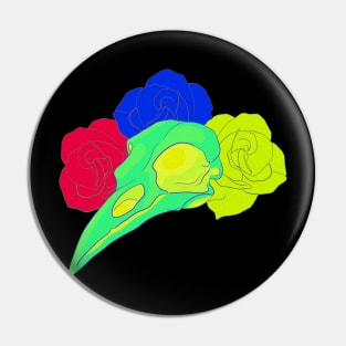 Neon Bird Skull Pin