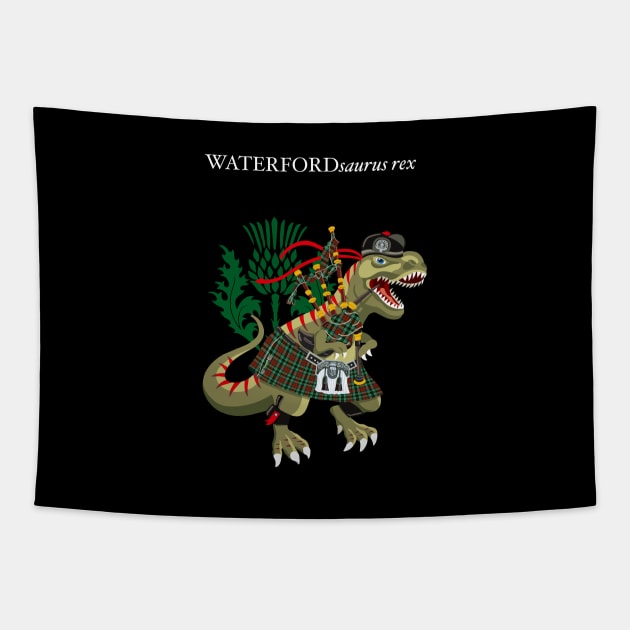 Clanosaurus Rex WATERFORDsaurus Plaid Waterford Irish Ireland Family Tartan Tapestry by BullShirtCo