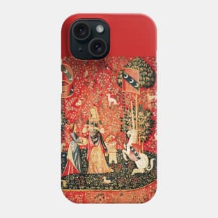 LADY AND UNICORN ,SMELL ,Lion,Fantasy Flowers,Animals Red Green Floral Phone Case