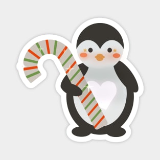 Christmas Penguin with Candy Cane Magnet