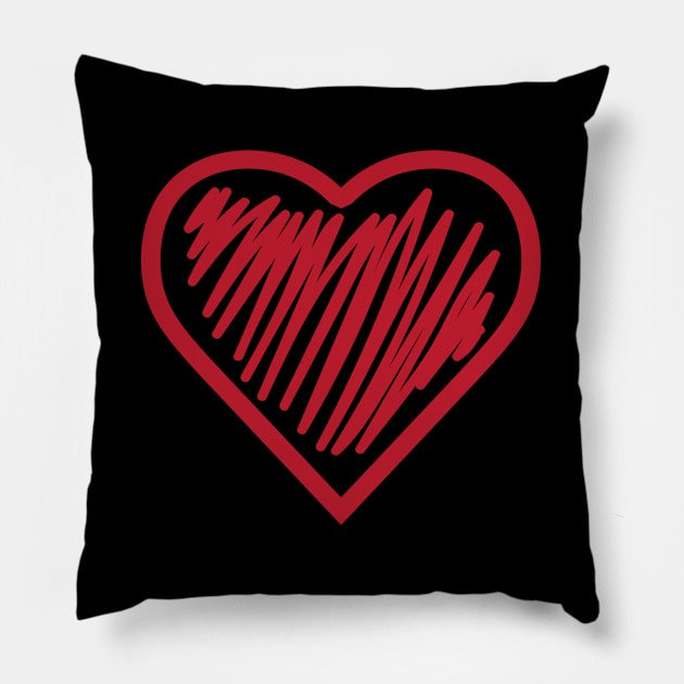 Valentines day, V-Day heart Pillow by Movielovermax