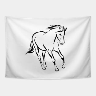 Horse Line Art Tapestry